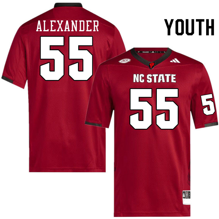 Youth #55 Blair Alexander NC State Wolfpack College Football Jerseys Stitched-Red